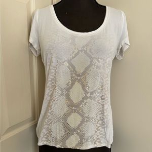 White House Black Market Snake Print Shirt Medium